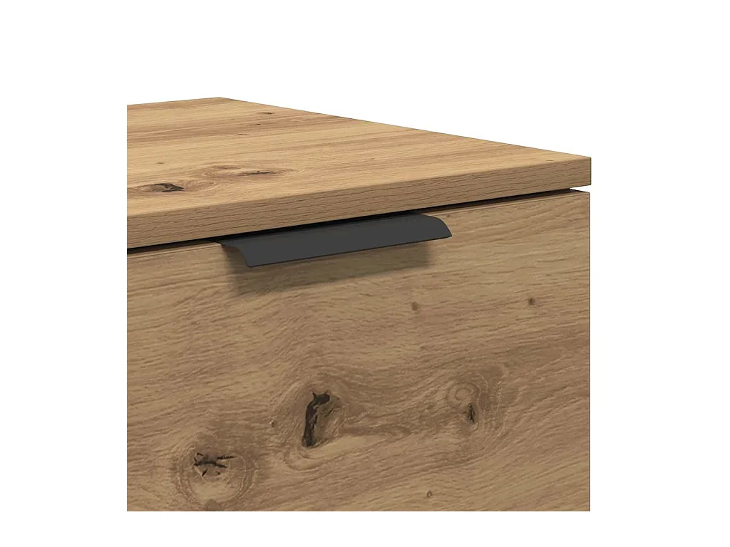 Meuble TV chêne artisanal 102x35x36,5 cm bois d'ingénierie