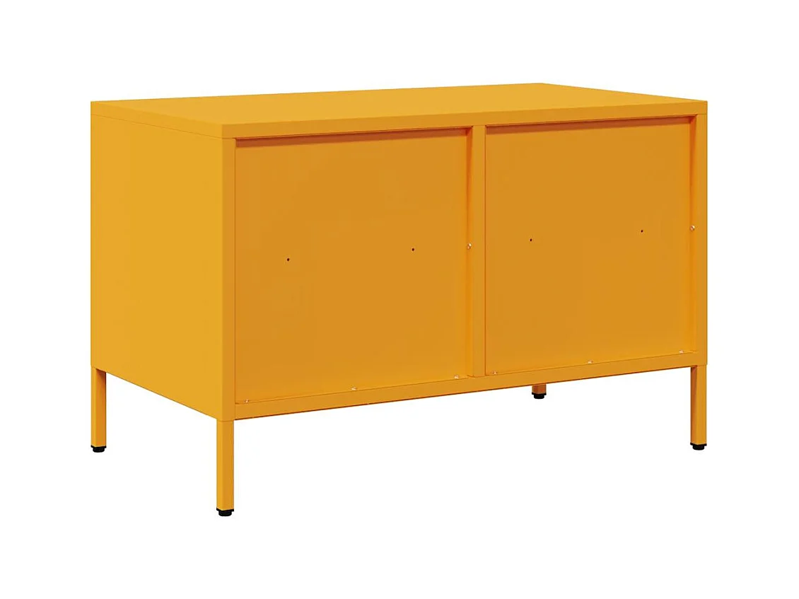 Meuble TV jaune moutarde 68x39x43,5 cm acier laminé à froid