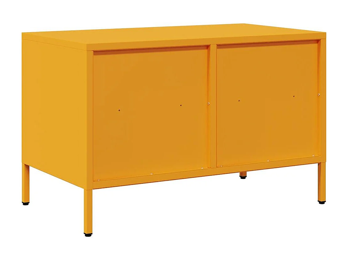 Meuble TV jaune moutarde 68x39x43,5 cm acier laminé à froid