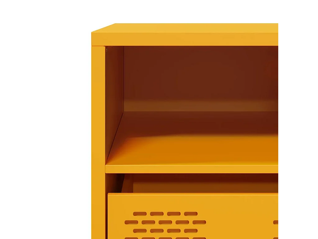 Meuble TV jaune moutarde 68x39x43,5 cm acier laminé à froid