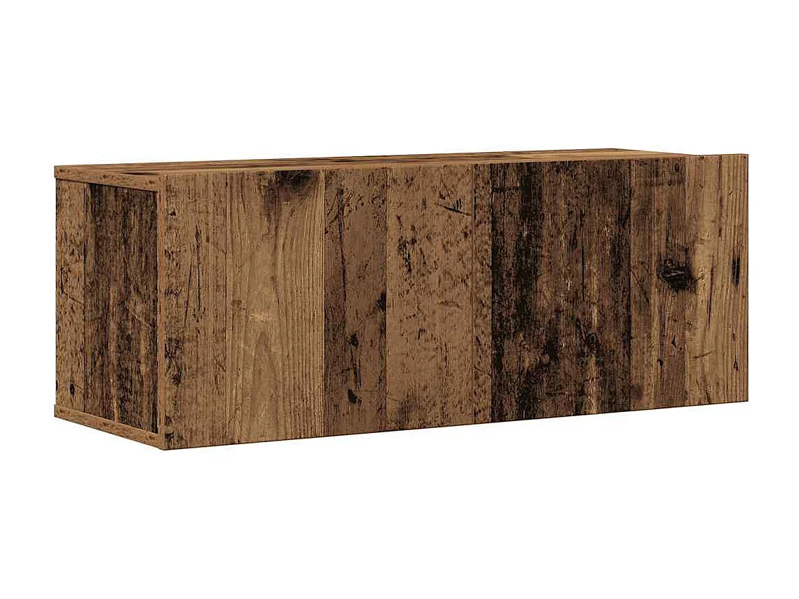 4-tlg. TV-Schrank-Set Wandmontage Altholz-Optik Holzwerkstoff