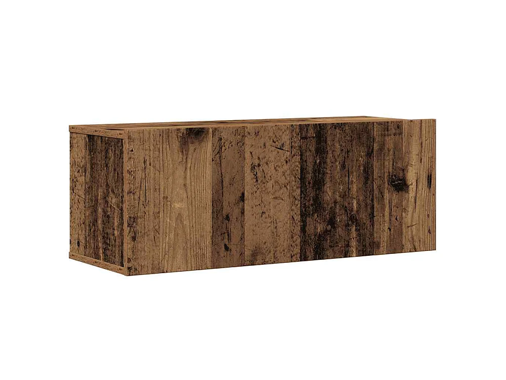 Conjunto de mueble de TV 4 piezas montado la pared madera vieja