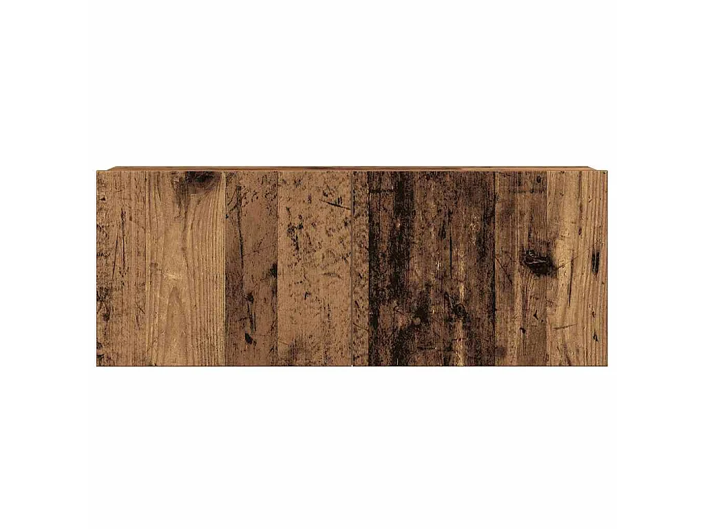 Conjunto de mueble de TV 4 piezas montado la pared madera vieja