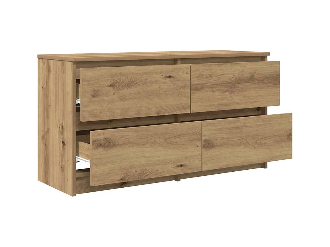 Tv-meubel 100x35x54 cm bewerkt hout artisanaal eikenkleurig