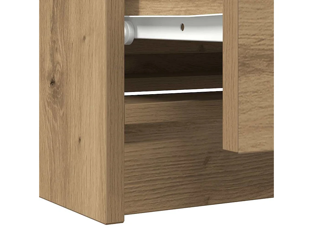 Tv-meubel 100x35x54 cm bewerkt hout artisanaal eikenkleurig