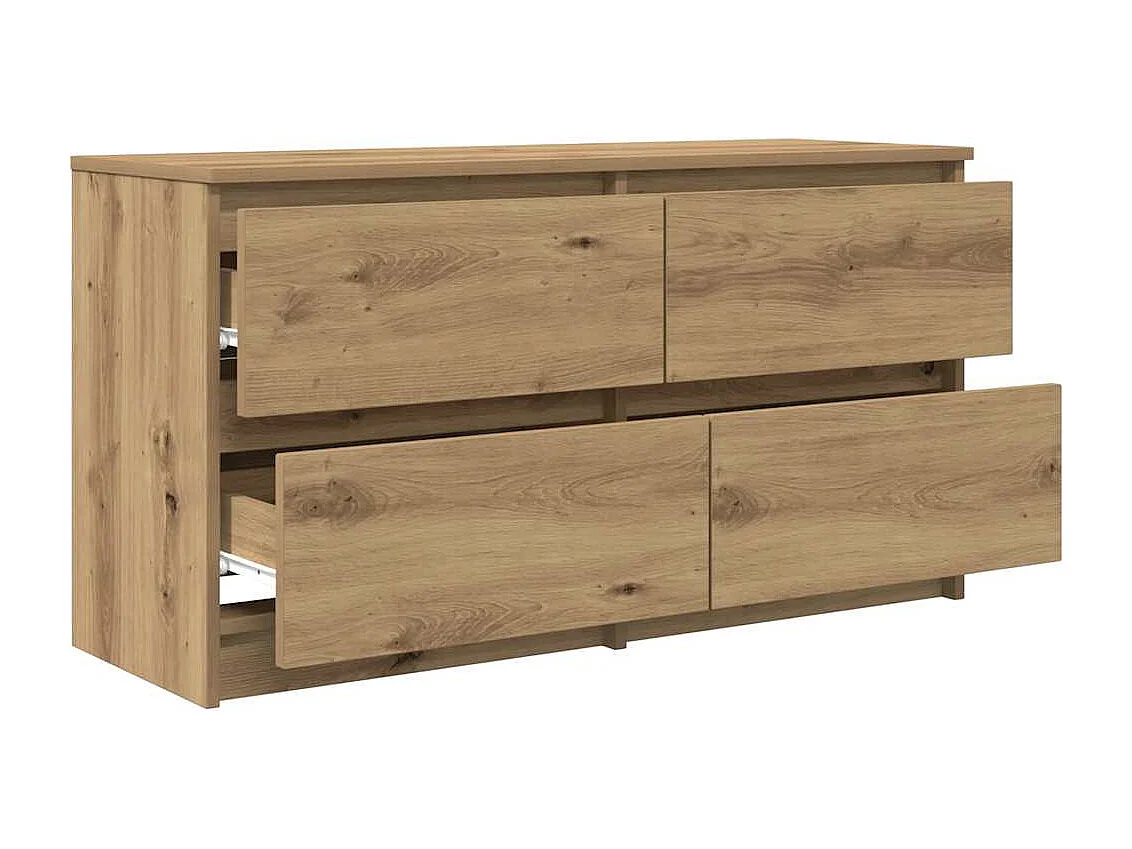 Meuble TV chêne artisanal 100x35x54 cm bois d'ingénierie