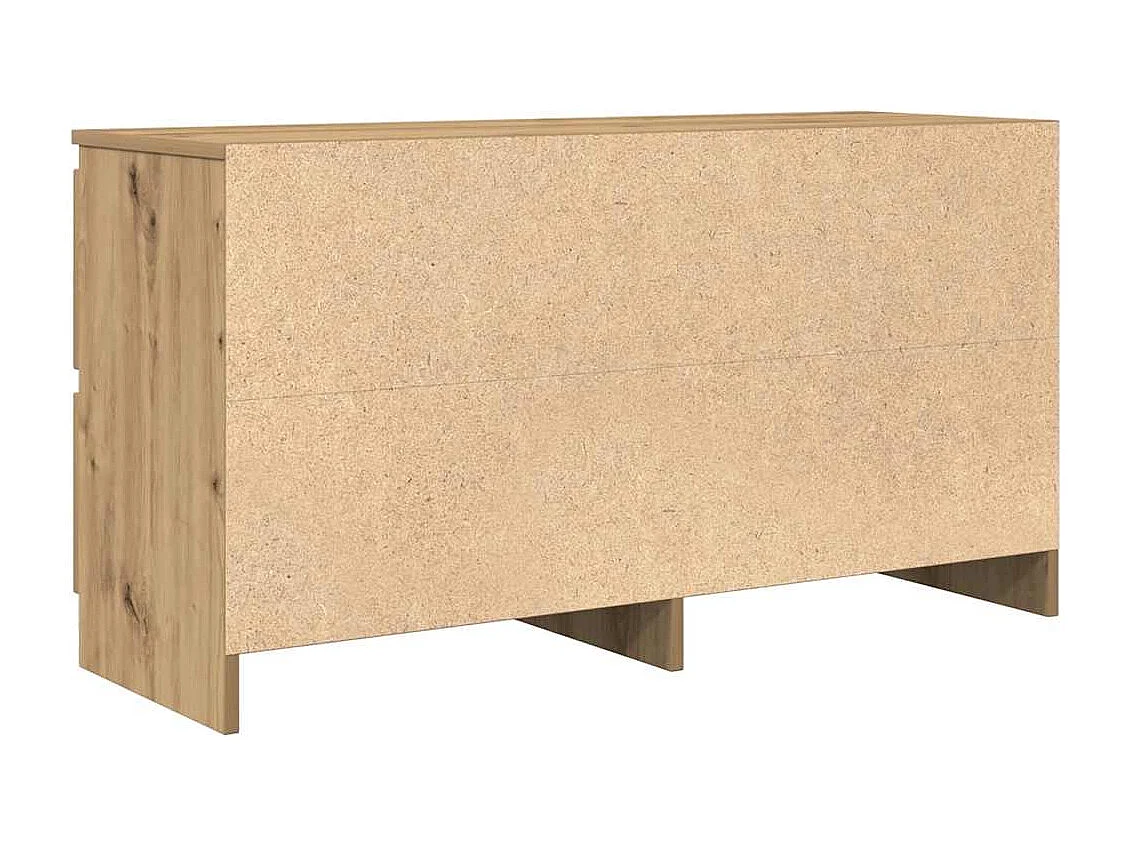 Meuble TV chêne artisanal 100x35x54 cm bois d'ingénierie