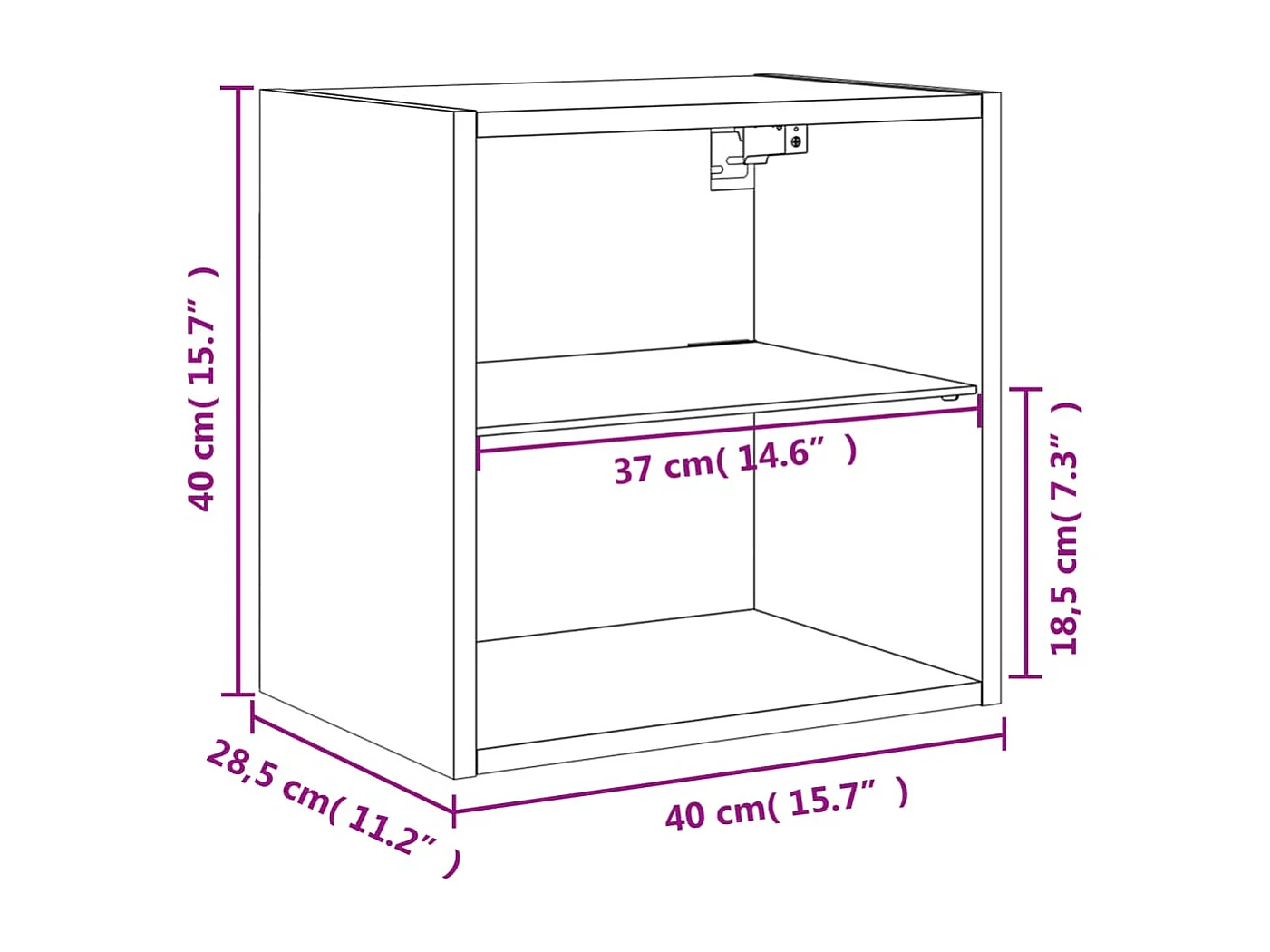 Wand-Nachttisch mit LED-Leuchten Betongrau