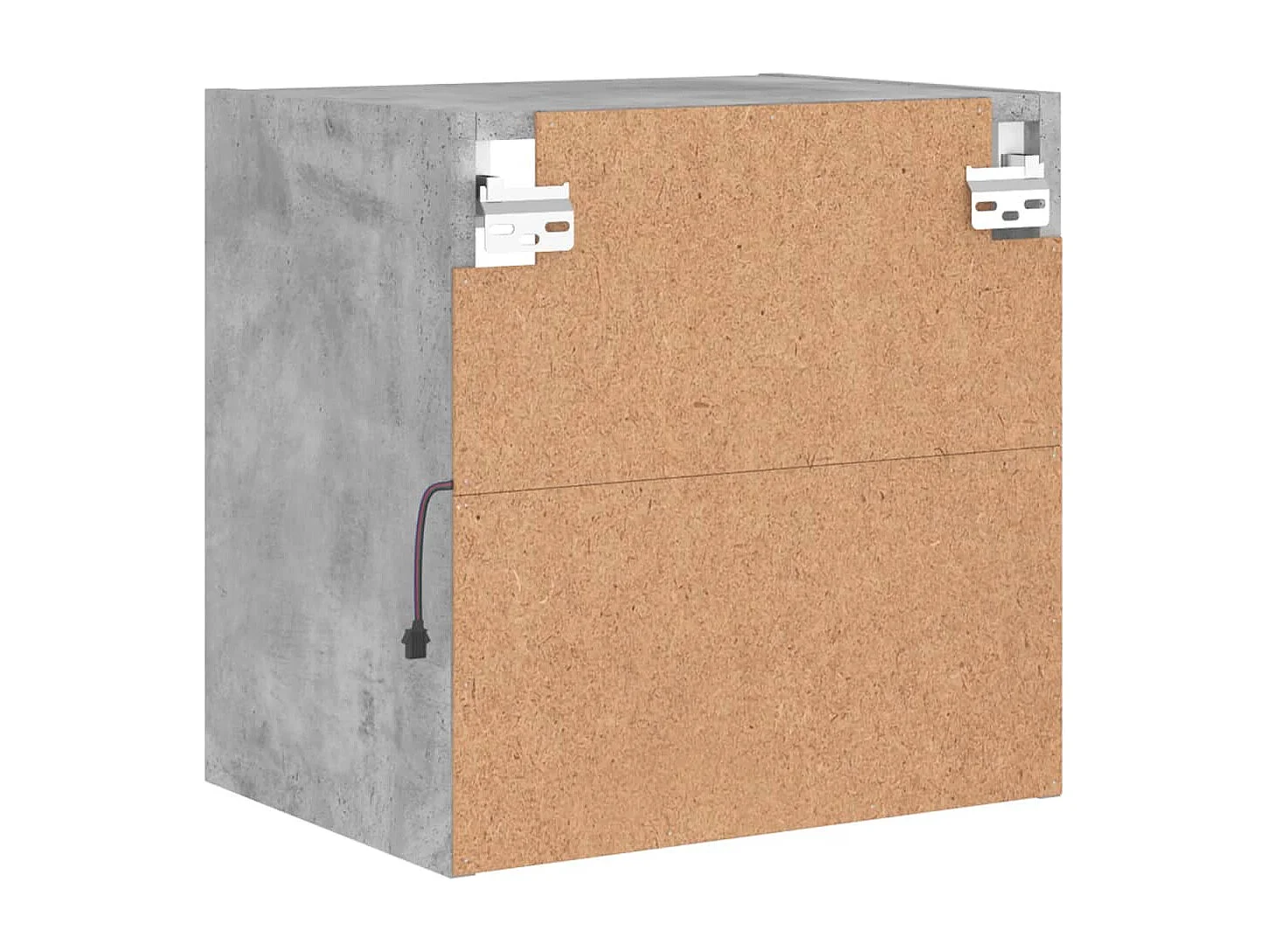 Table de chevet murale avec lumières LED gris béton