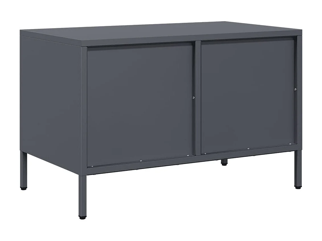 Meuble TV anthracite 68x39x43,5 cm acier laminé à froid