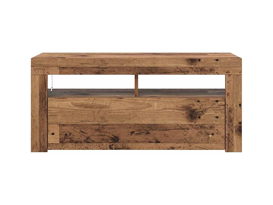 Mobile Porta TV con LED Legno Antico 90x35x40 cm Multistrato