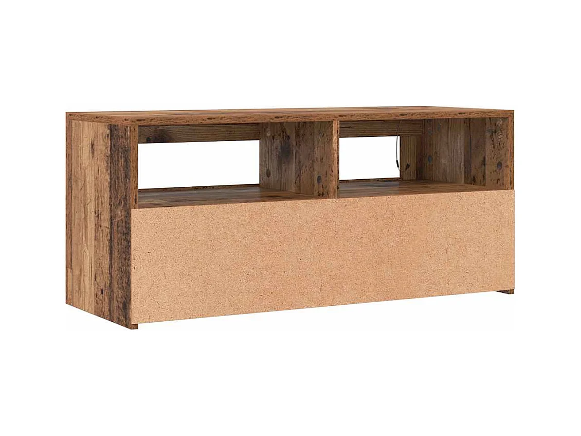 Mobile Porta TV con LED Legno Antico 90x35x40 cm Multistrato