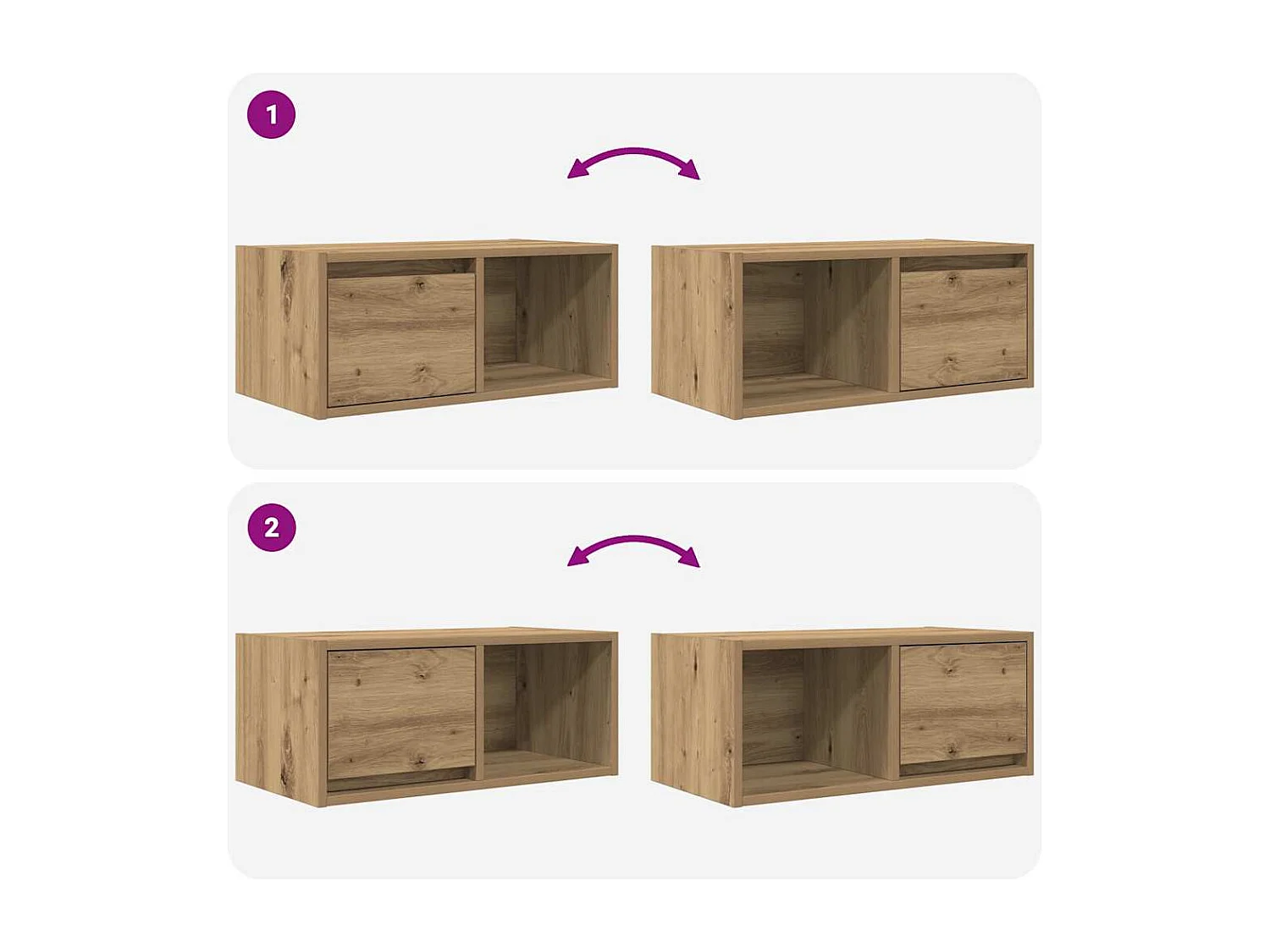 Meubles TV 2 pcs chêne artisanal 60x31x25,5cm bois d'ingénierie