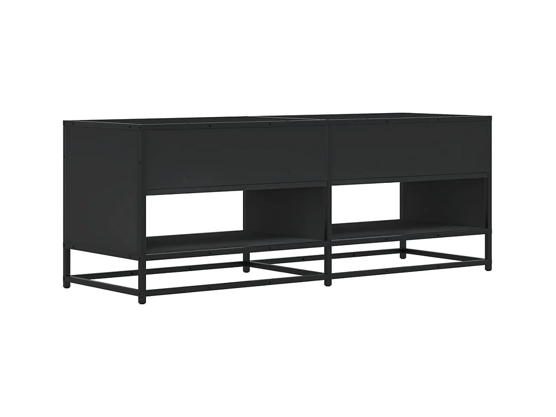 Meuble TV noir 120,5x40x46 cm bois d'ingénierie et métal