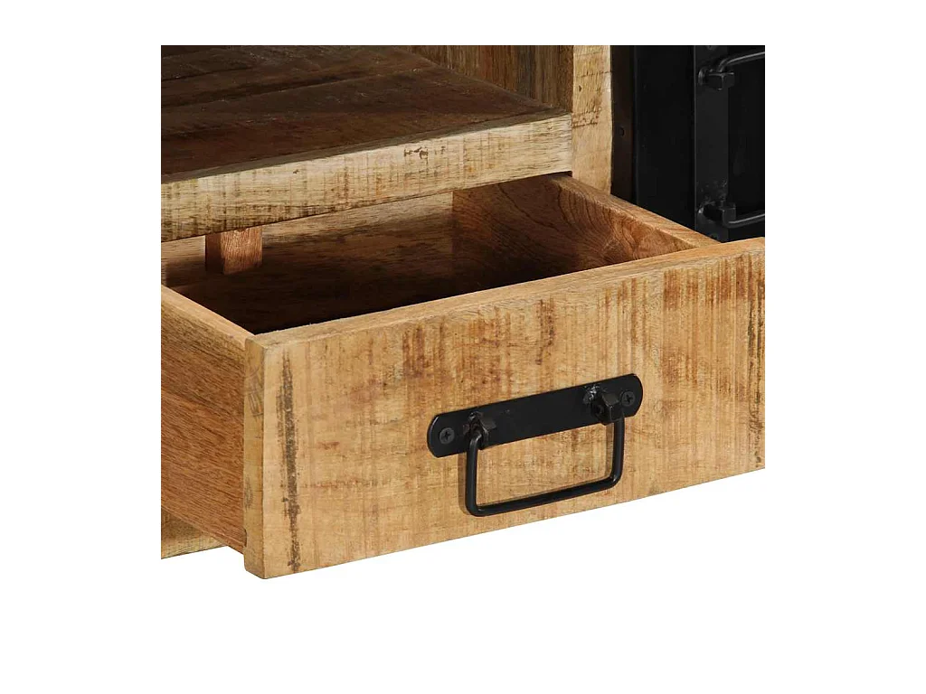 Mobile Porta TV 100x30x35 cm in Legno Massello di Mango Grezzo