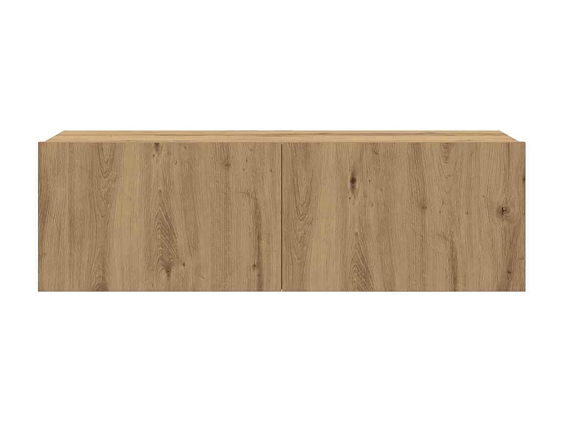 Set Mobile TV 4 pz Montato a Parete Rovere in Legno Multistrato