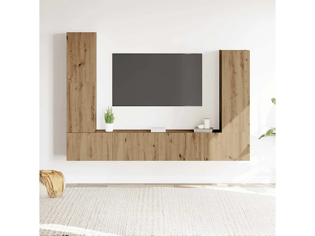 Ensemble de meuble TV mural 4 pcs chêne artisanal