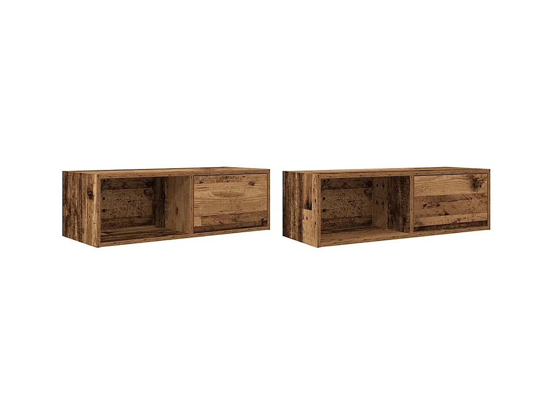 Mobili Porta TV 2 pz Legno Antico 80x31x25,5 cm in Truciolato
