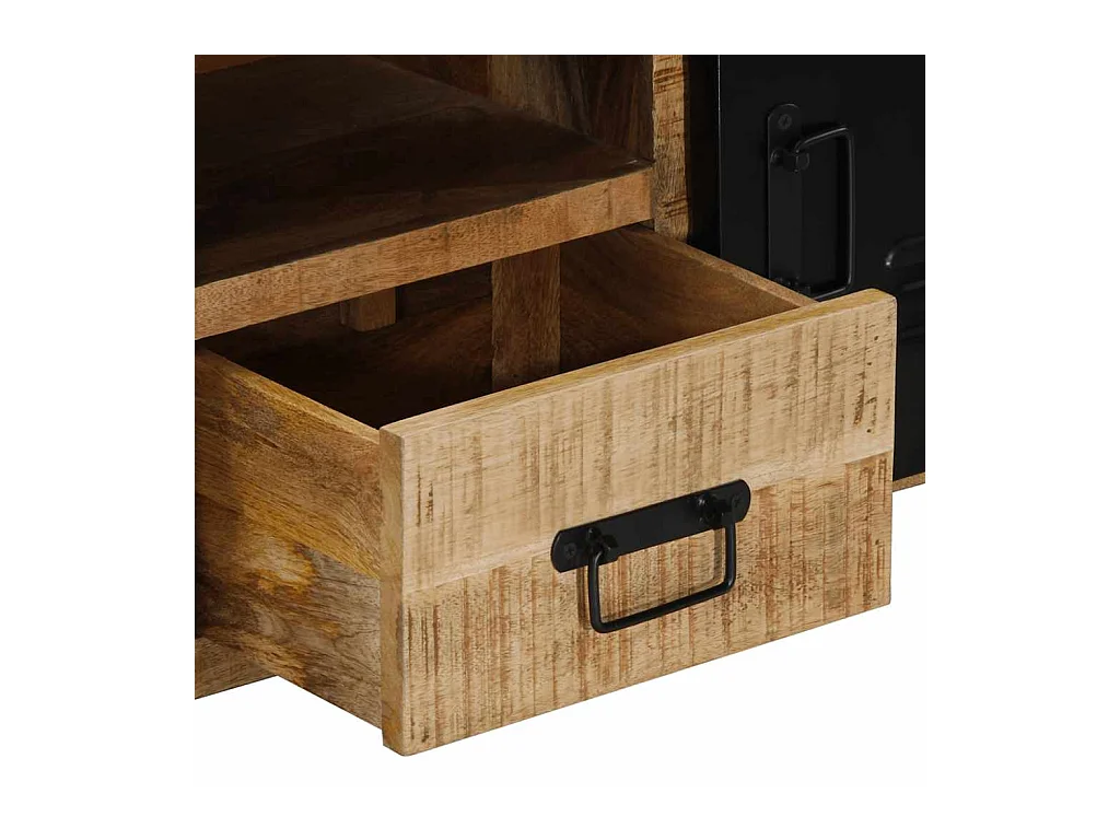 Meuble TV 100x30x40 cm bois massif de manguier brut