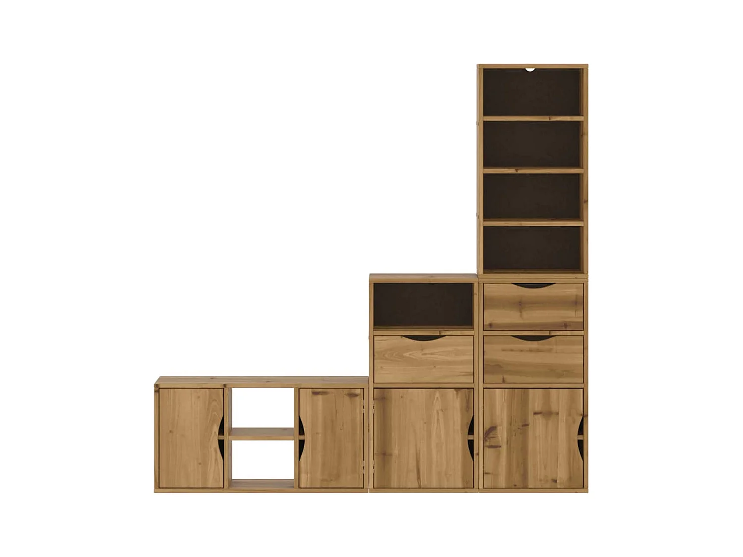 Meubles TV 4 pcs avec rangement ODDA bois de pin massif