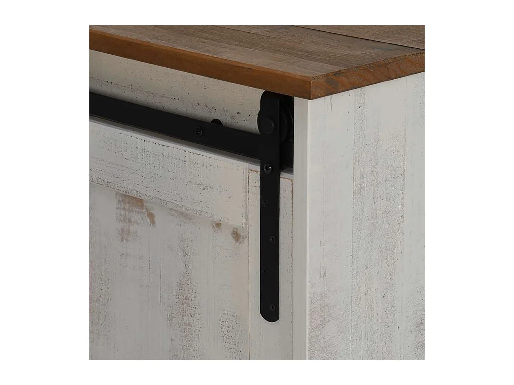 Meuble TV HALDEN 2 portes coulissantes blanc 150x40x60 cm