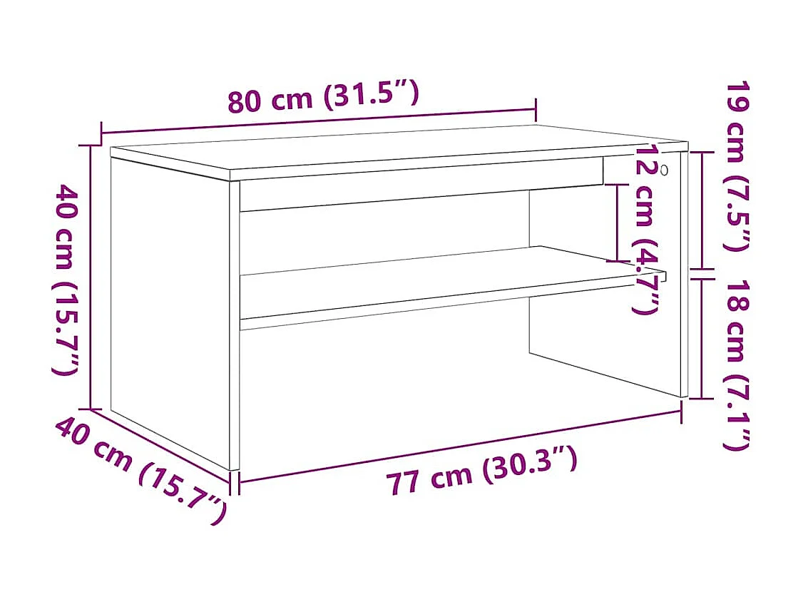 Mueble para TV madera contrachapada blanco 80x40x40 cm