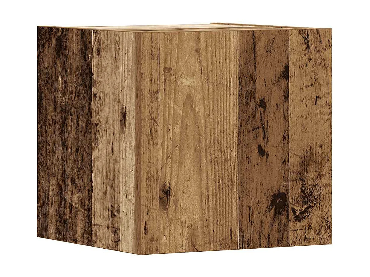 8-delig Tv-meubelset wandmontage bewerkt hout oud houtkleurig