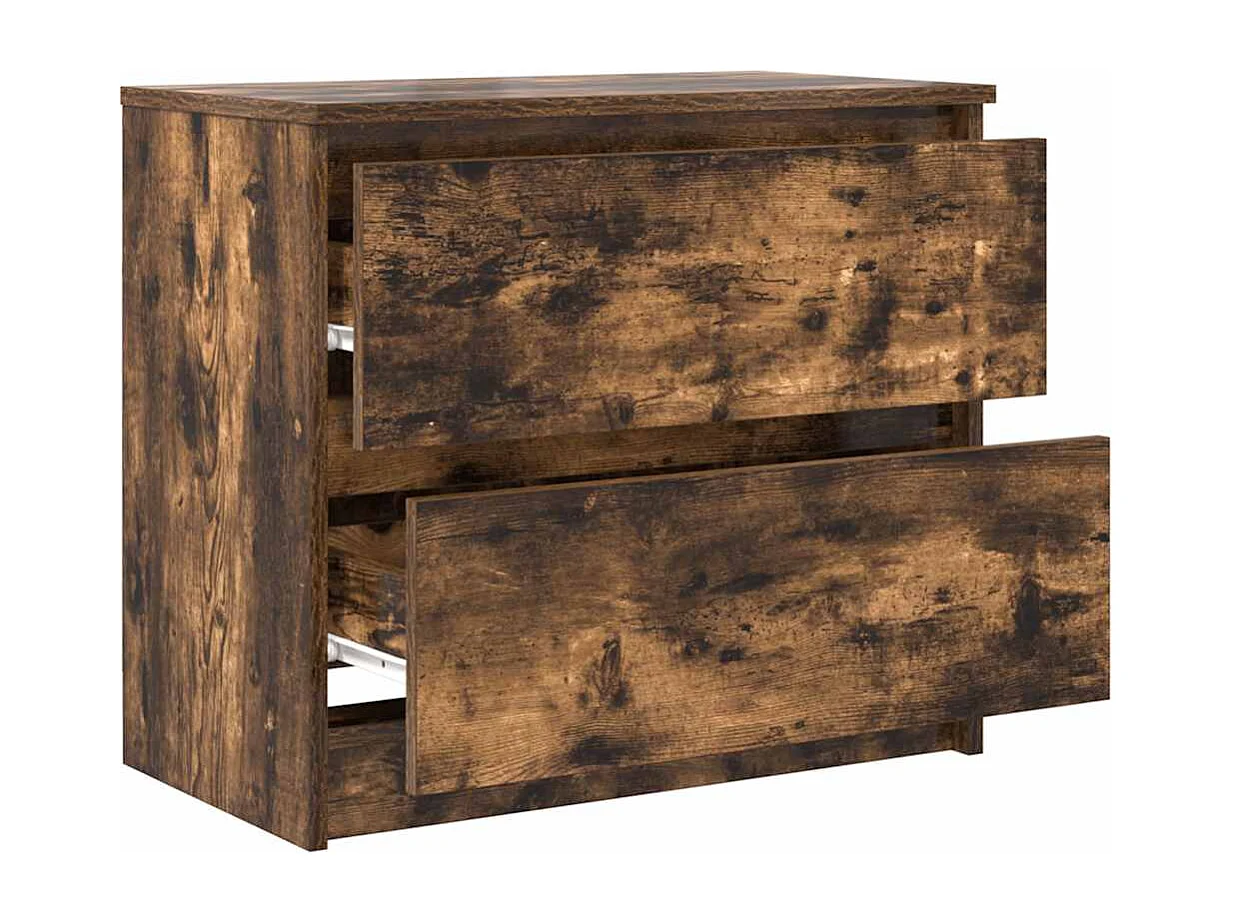 Meuble TV chêne fumé 60x35x54 cm bois d'ingénierie