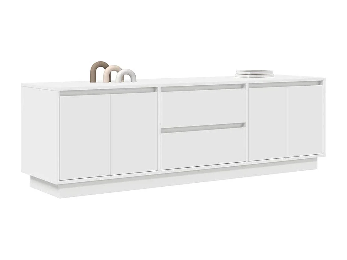 Mueble de TV con luces LED blanco 160,5x41x50 cm