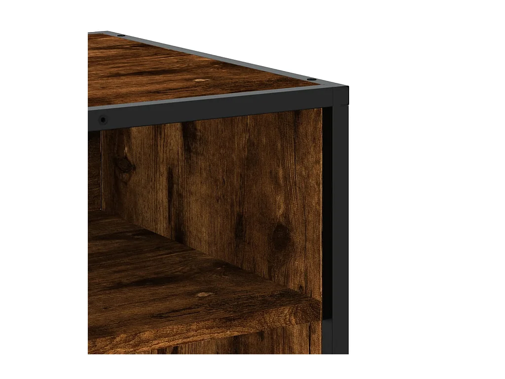 Meuble TV chêne fumé 120,5x40x46 cm bois d'ingénierie et métal