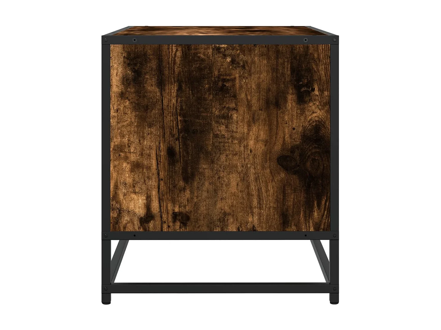 Meuble TV chêne fumé 120,5x40x46 cm bois d'ingénierie et métal