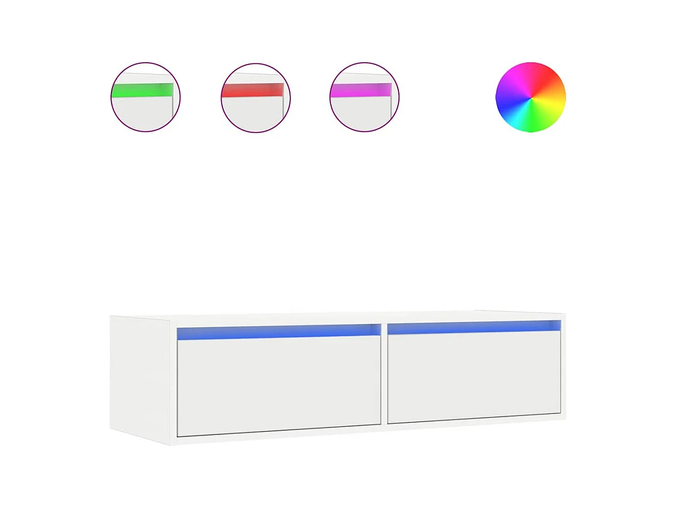 Móvel de TV com luzes LED 100X35,5x25 cm branco