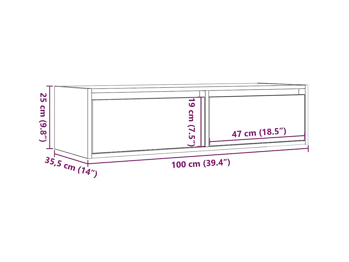 Móvel de TV com luzes LED 100X35,5x25 cm branco