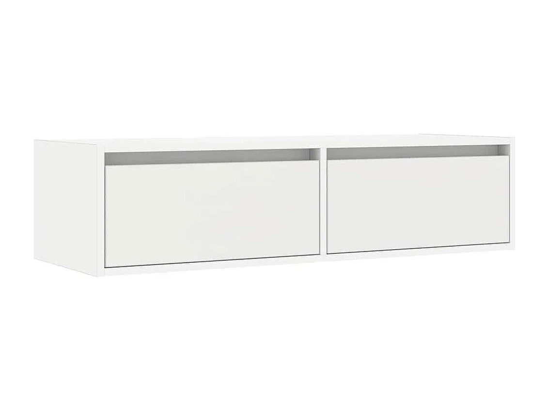 Mueble de TV con luces LED blanco 100X35,5x25 cm