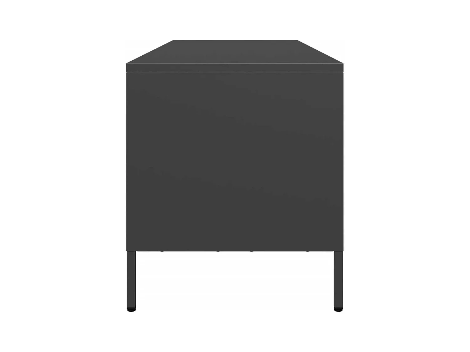 Mobile TV Nero 135x39x43,5 cm in Acciaio Laminato a Freddo