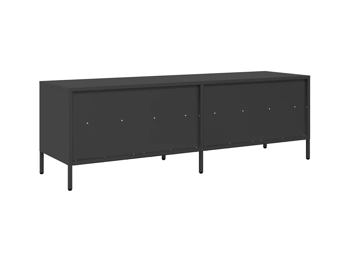 Meuble TV noir 135x39x43,5 cm acier laminé à froid