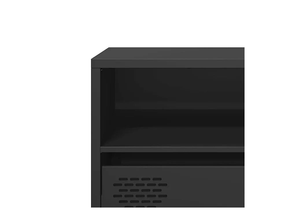 Meuble TV noir 135x39x43,5 cm acier laminé à froid