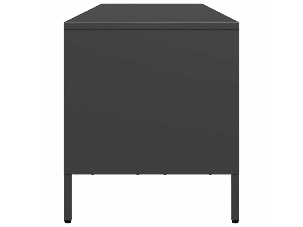 Meuble TV noir 135x39x43,5 cm acier laminé à froid