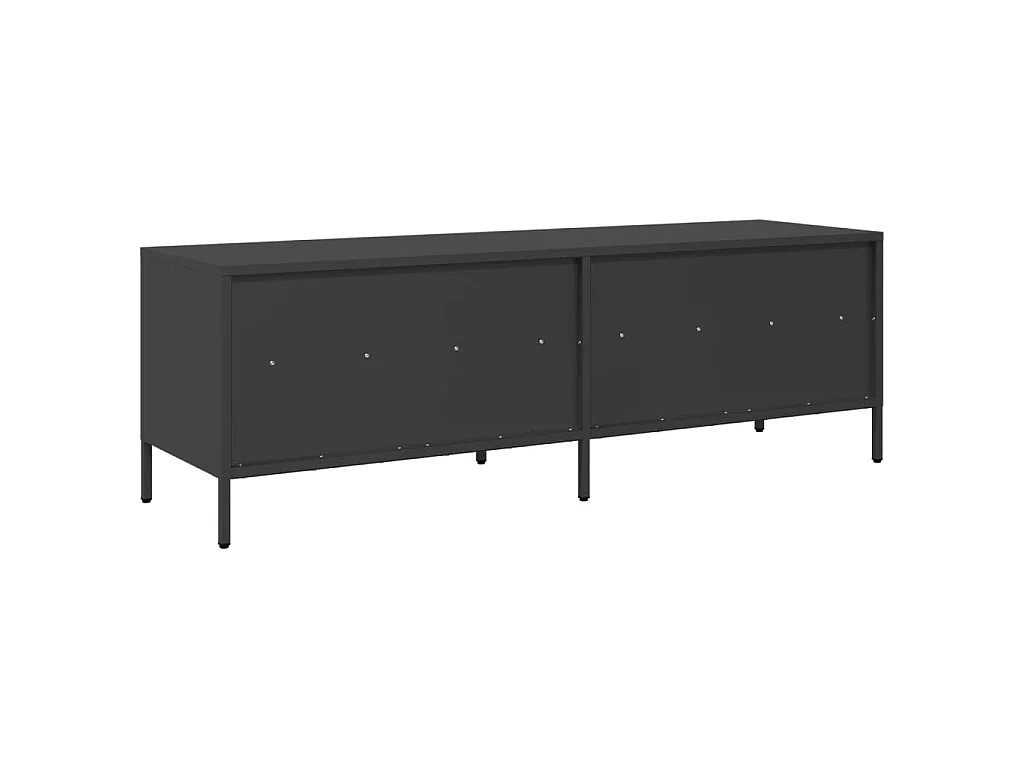 Meuble TV noir 135x39x43,5 cm acier laminé à froid