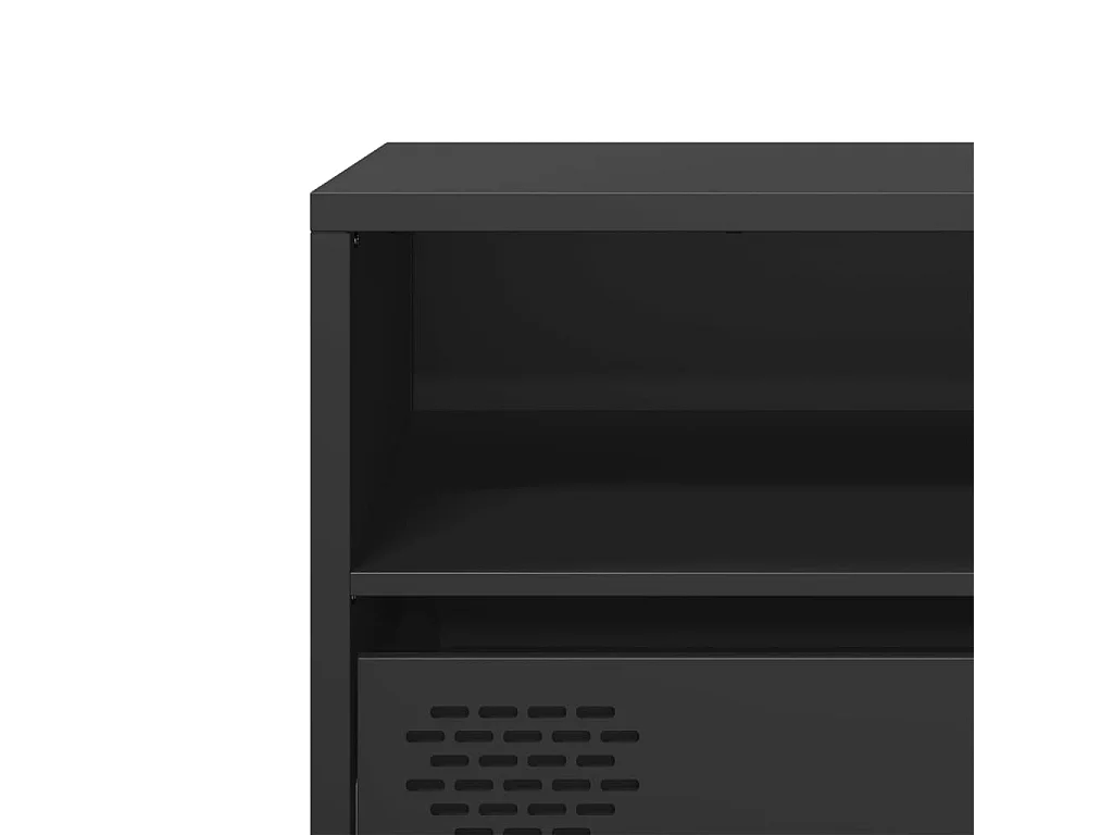 Meuble TV noir 135x39x43,5 cm acier laminé à froid