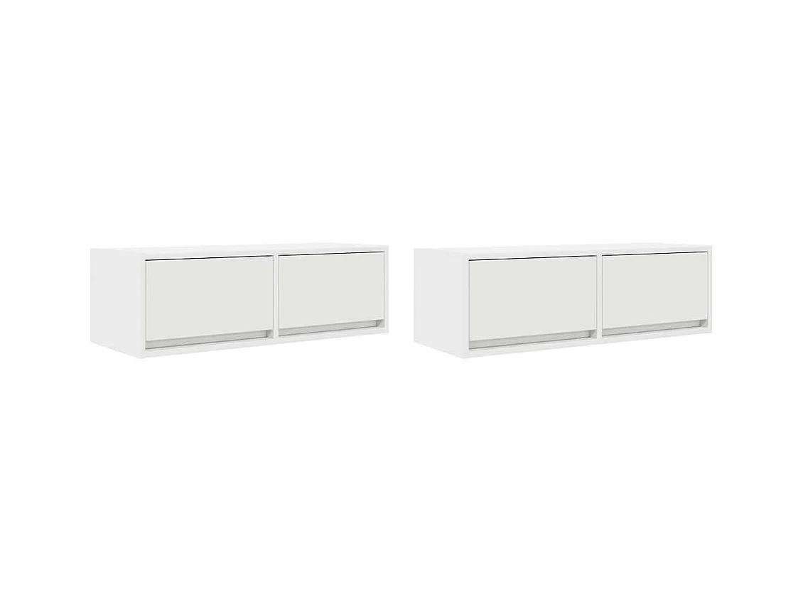 Meubles TV 2 pcs blanc 80x31x25,5 cm bois d'ingénierie