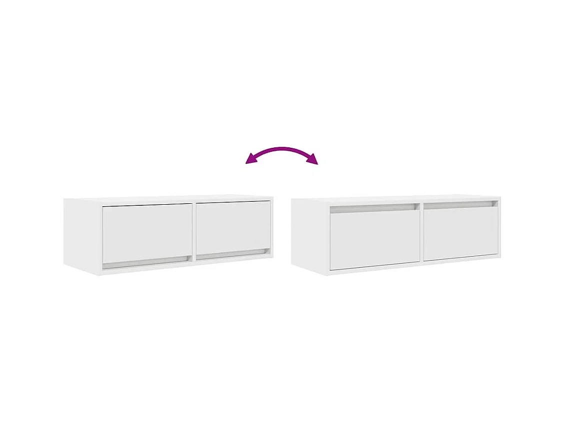 Meubles TV 2 pcs blanc 80x31x25,5 cm bois d'ingénierie