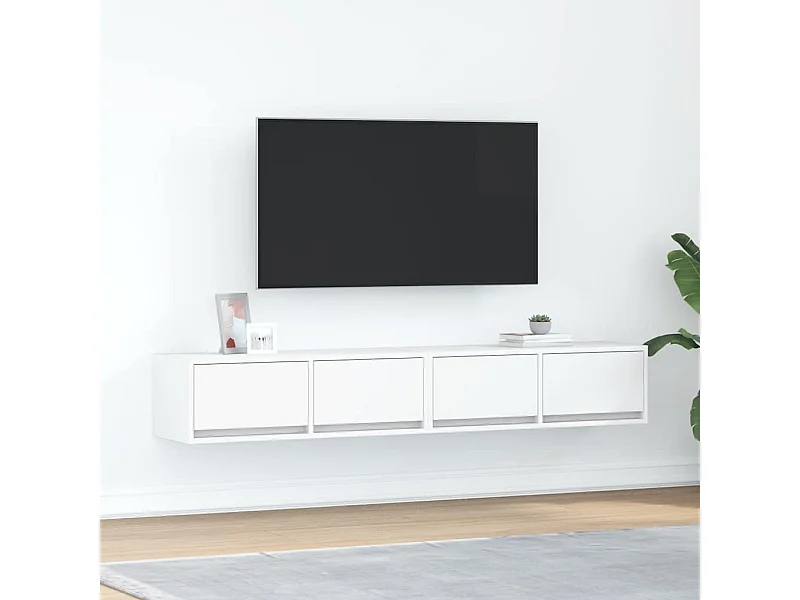 Muebles de TV 2 uds Blanco 80x31x25,5 cm Madera de ingeniería