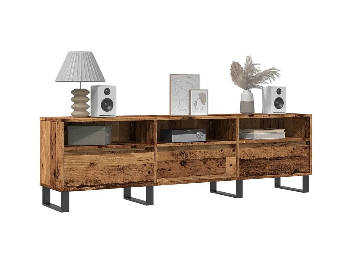 Tv-meubel 150x30x44,5 cm bewerkt hout oud houtkleurig