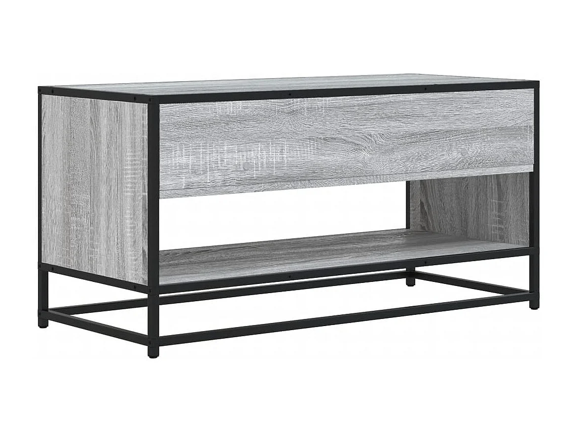 Meuble TV sonoma gris 91x40x46 cm bois d'ingénierie et métal