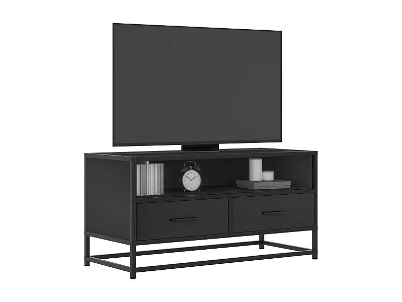 TV-Schrank Schwarz 80x34,5x40 cm Holzwerkstoff und Metall