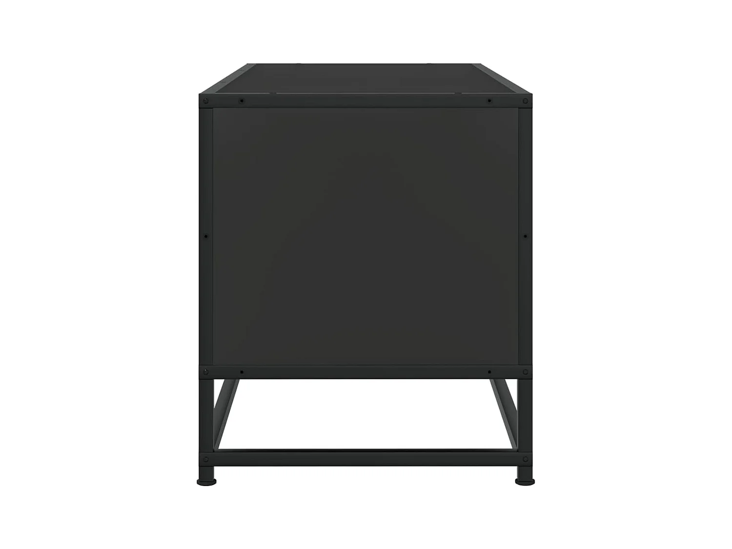 Meuble TV noir 80x34,5x40 cm bois d'ingénierie et métal