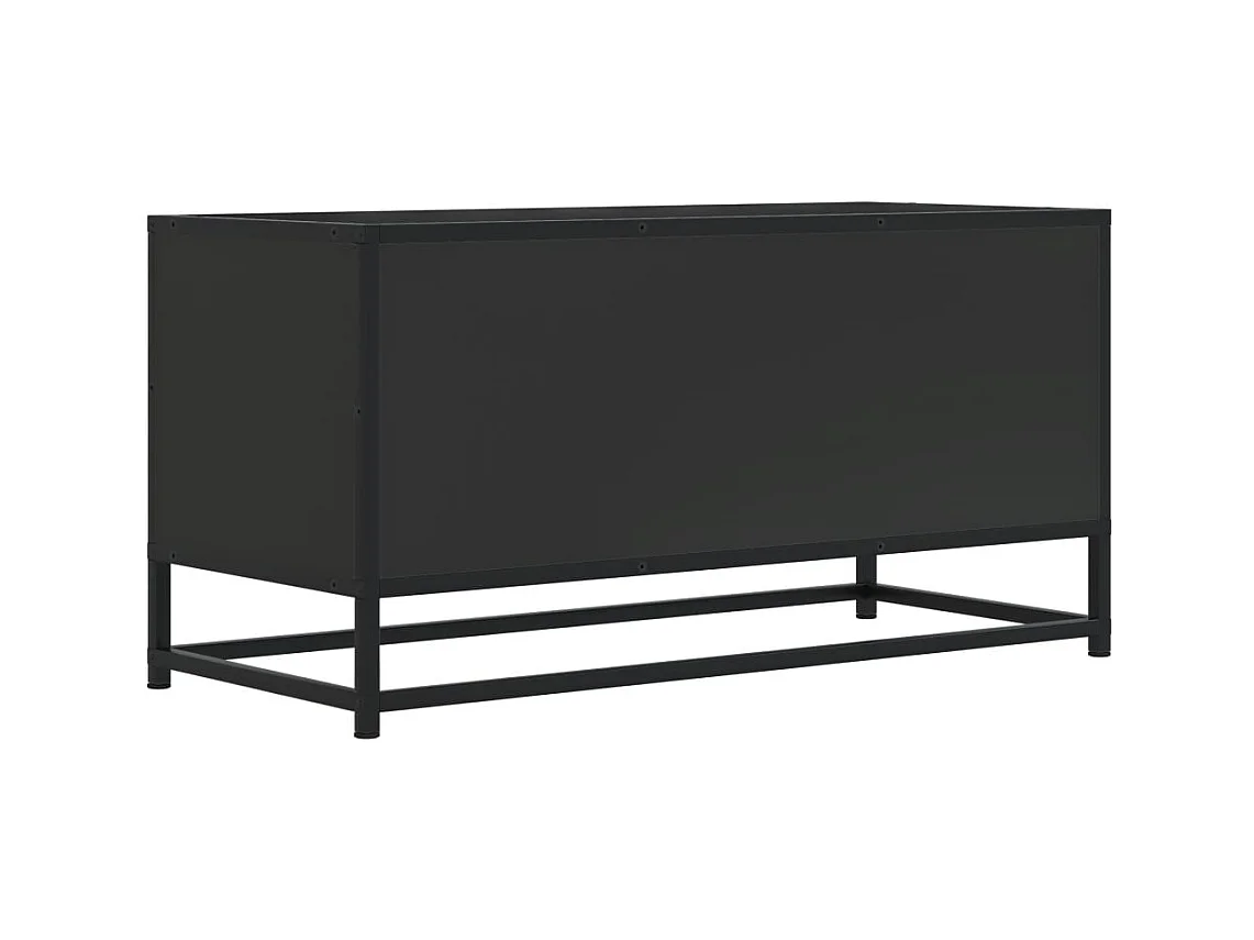 Meuble TV noir 80x34,5x40 cm bois d'ingénierie et métal