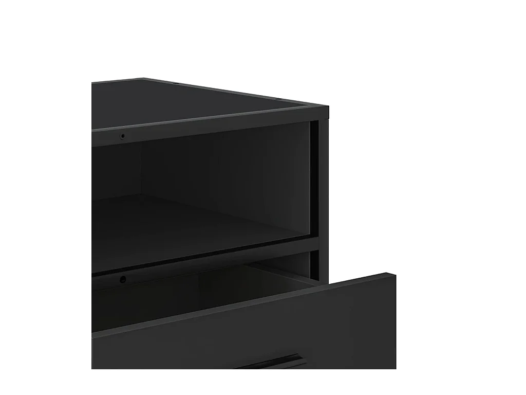 Meuble TV noir 80x34,5x40 cm bois d'ingénierie et métal