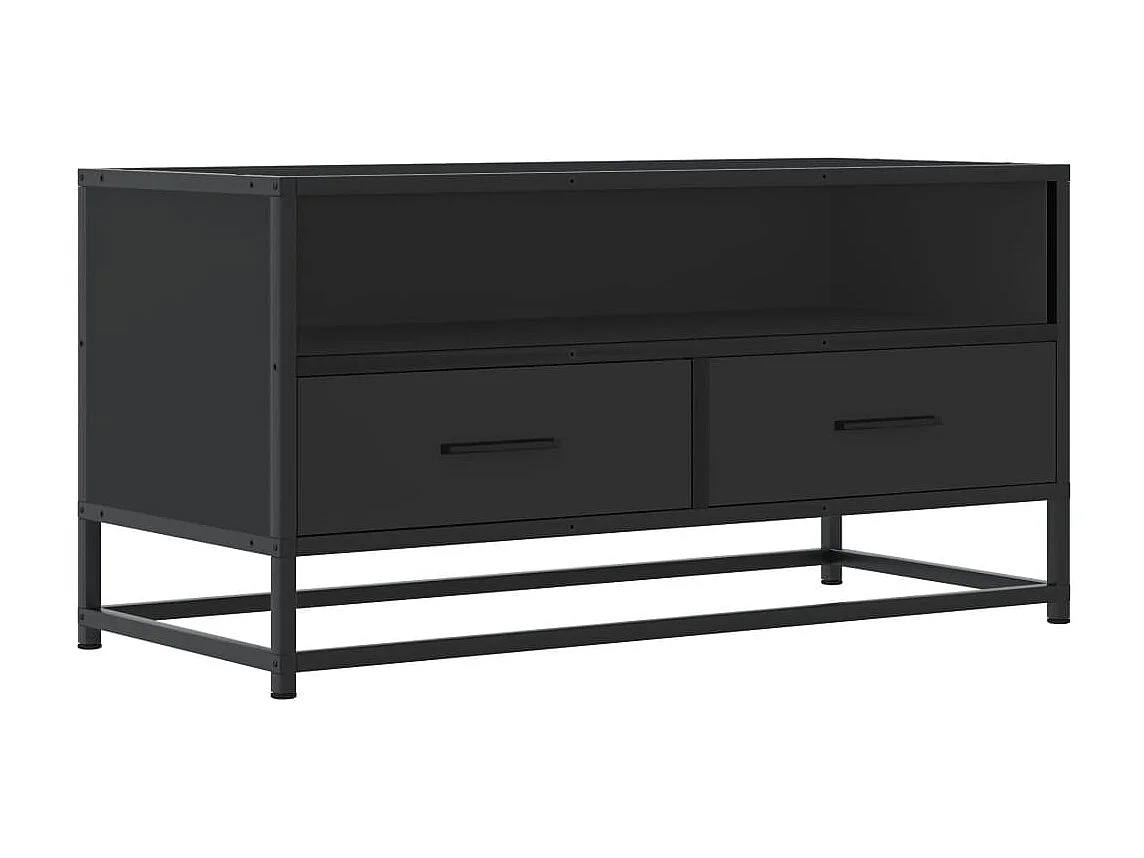 TV-Schrank Schwarz 80x34,5x40 cm Holzwerkstoff und Metall